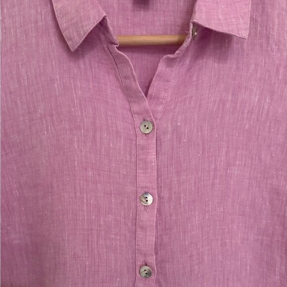 J. Jill Love Linen Popover Tunic in Lilac Size XS Petite - Picture 6 of 9
